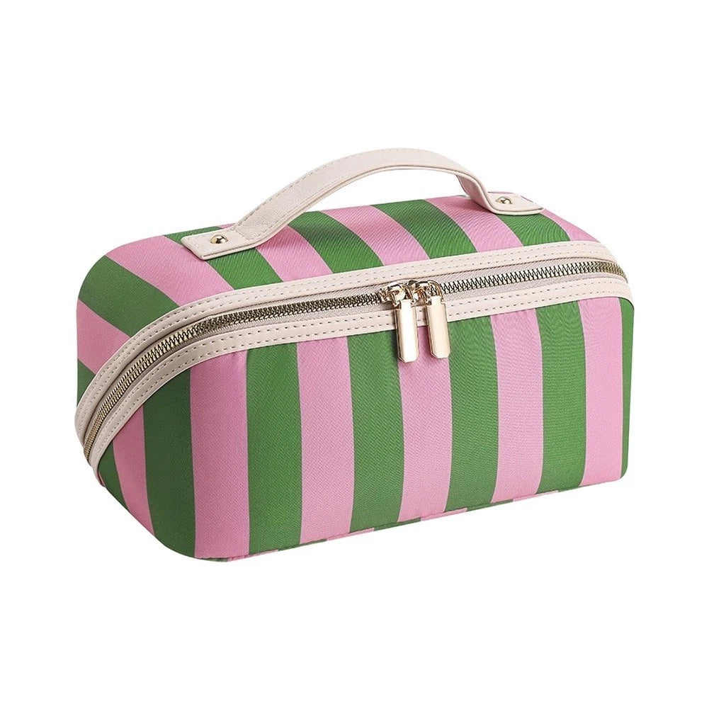 Large Capacity Organizer Makeup Storage Bag - Chic Striped Pattern