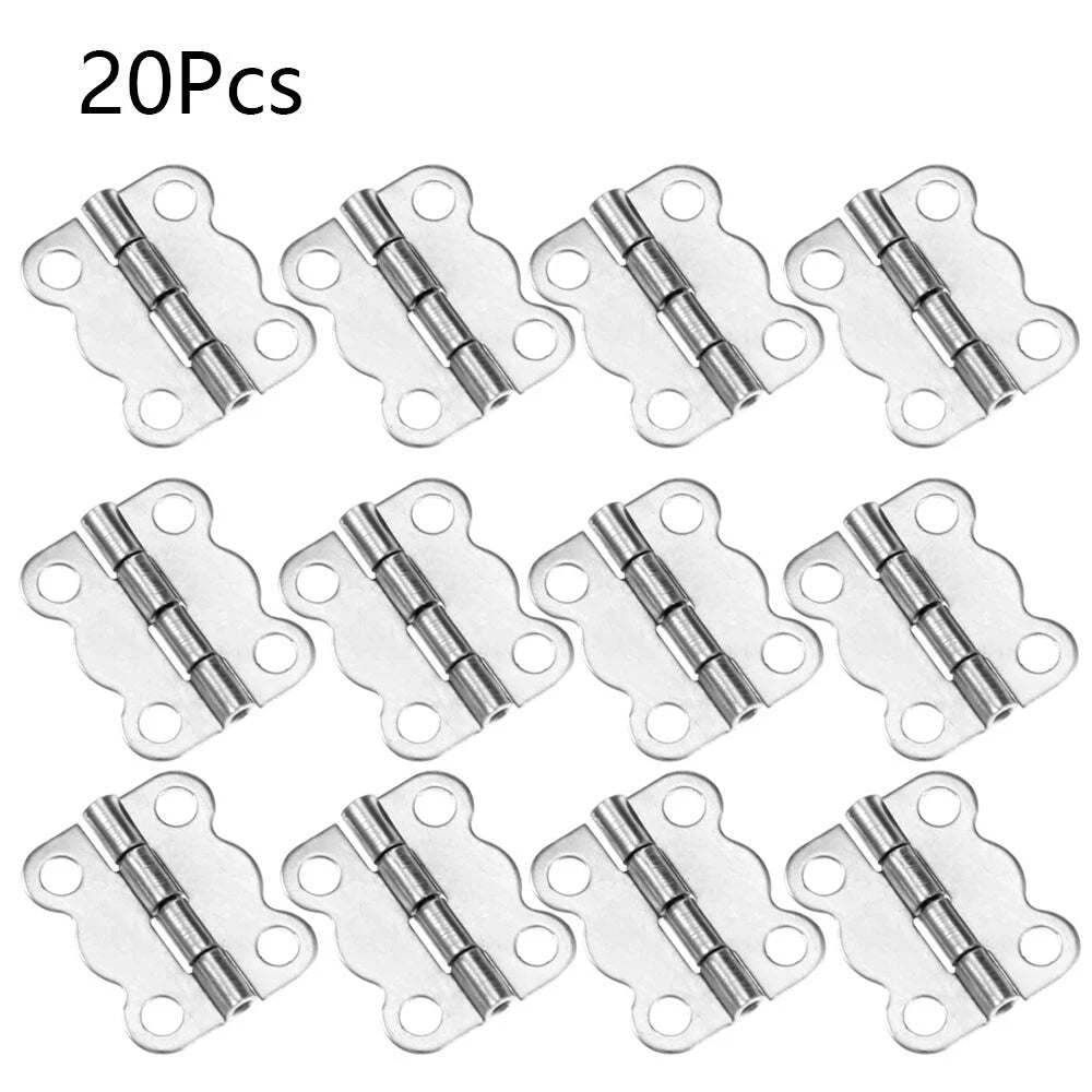 20pcs Mini Butterfly Hinges for Wooden Jewelry Box (16x13mm) Silver