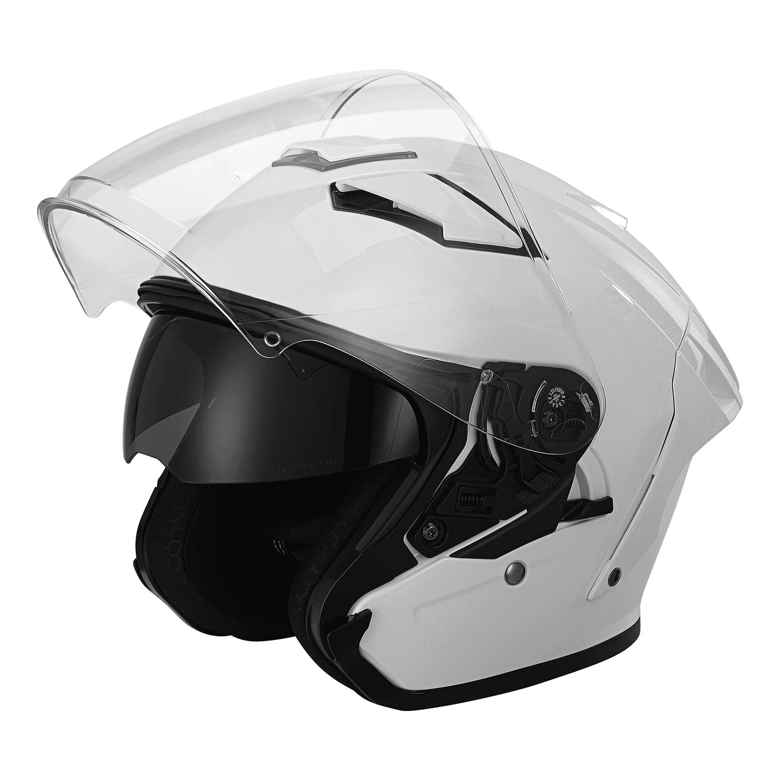 Open Face Helmet for Scooter Motorcycle (DOT 3/4) with Dual Visor & Tinted Shield