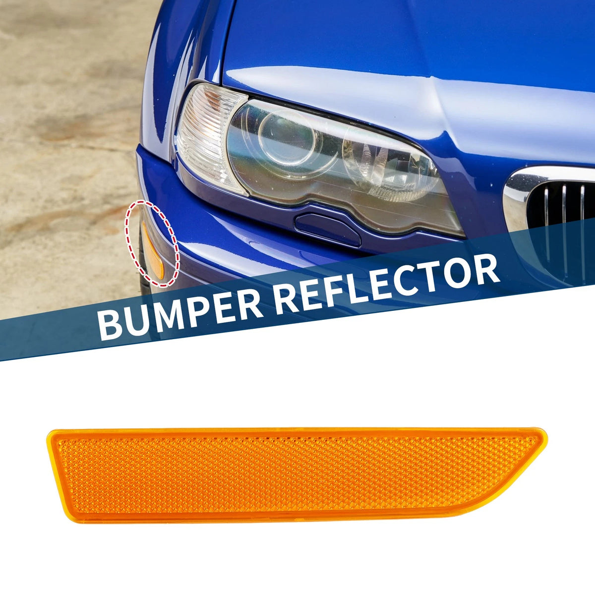 Bumper Reflector Replacement for BMW X3 (2007–2010) Front Right Yellow