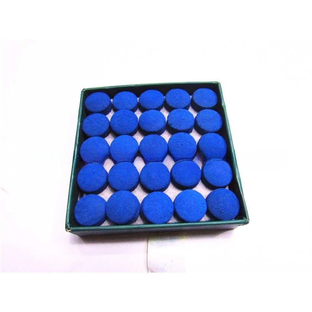 50PCS Cowhide Cue Tips for Pool Billiards 9mm 10mm 13mm Blue Coating