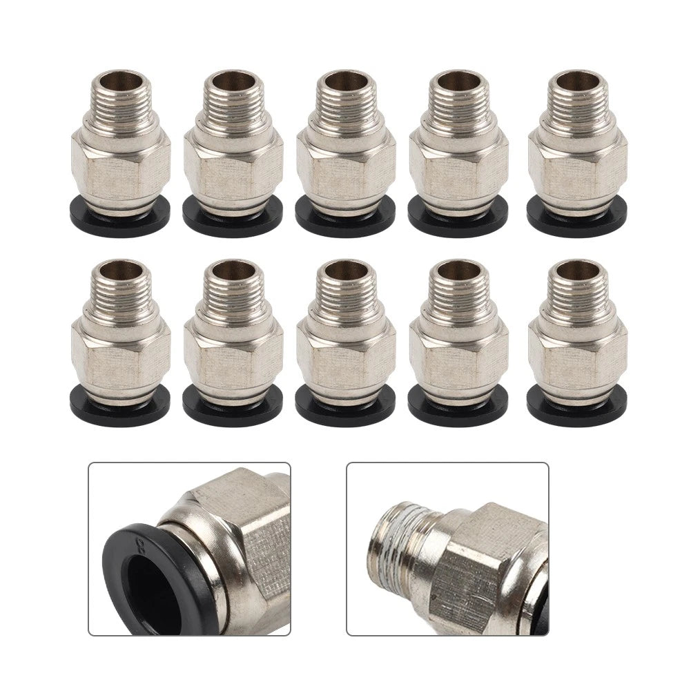 10pcs 8mm x G 1/8 Male Fitting Valve Straight Connector for Tire Changer