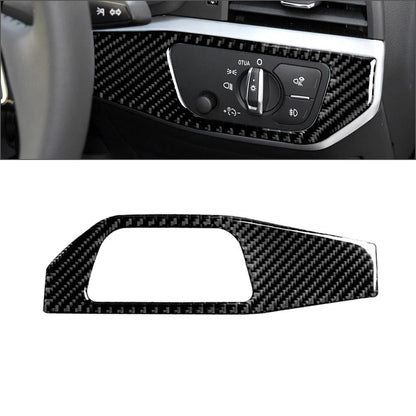 Carbon Fiber Headlight Switch Panel Cover Trim for Audi A4 B9 A5 (2016–2023)