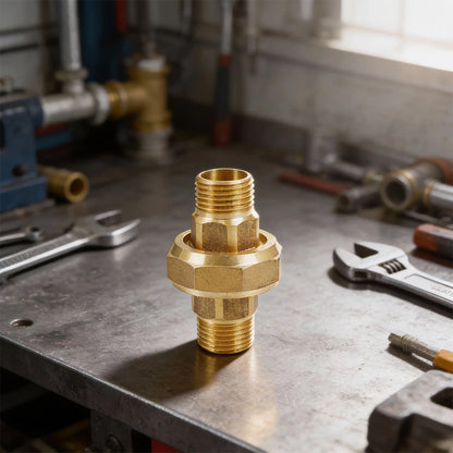 3/4 Inch Double External Thread Brass Fitting for Plumbing Use