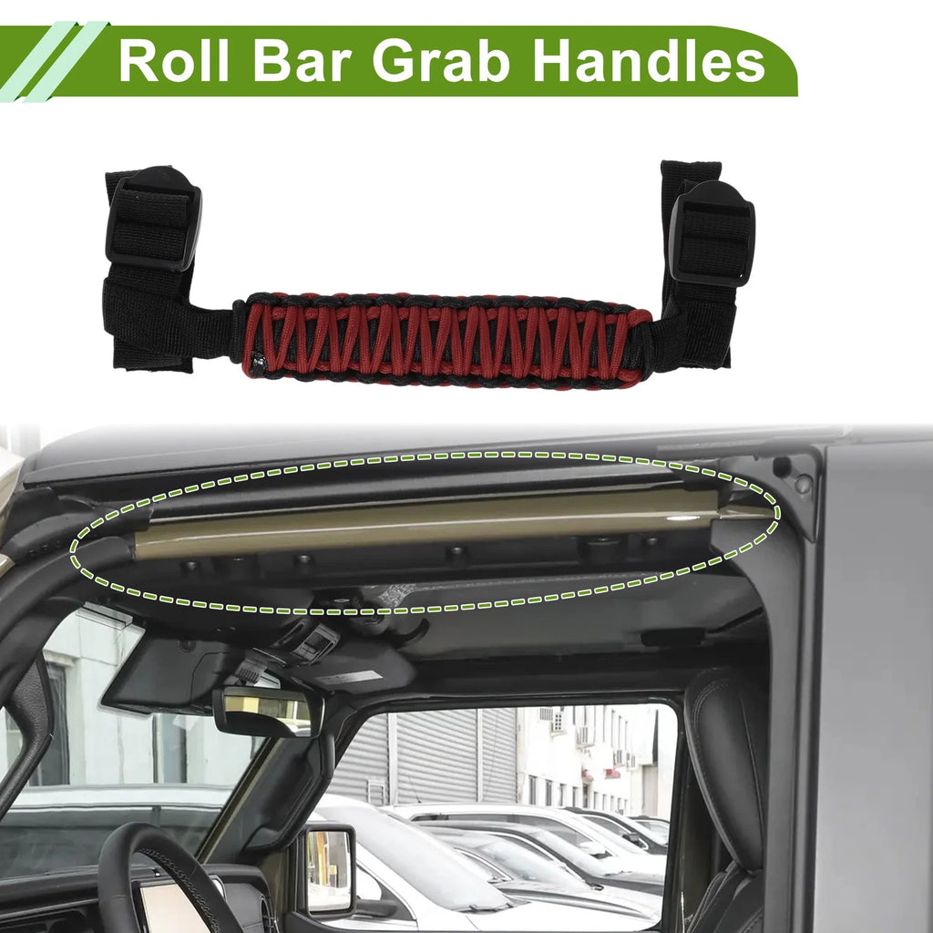 Roll Bar Grab Handles for Jeep Wrangler (2024–2025) Red