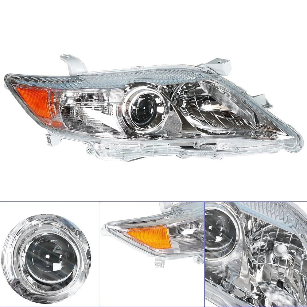 Headlight Assembly Set of 2 Chrome for Toyota Camry LE XLE (2010–2011)
