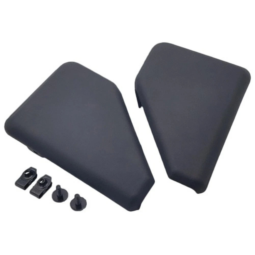 Set of 2 Rear Side Pedal End Covers for Ford F150 (2015–2022) ABS Black