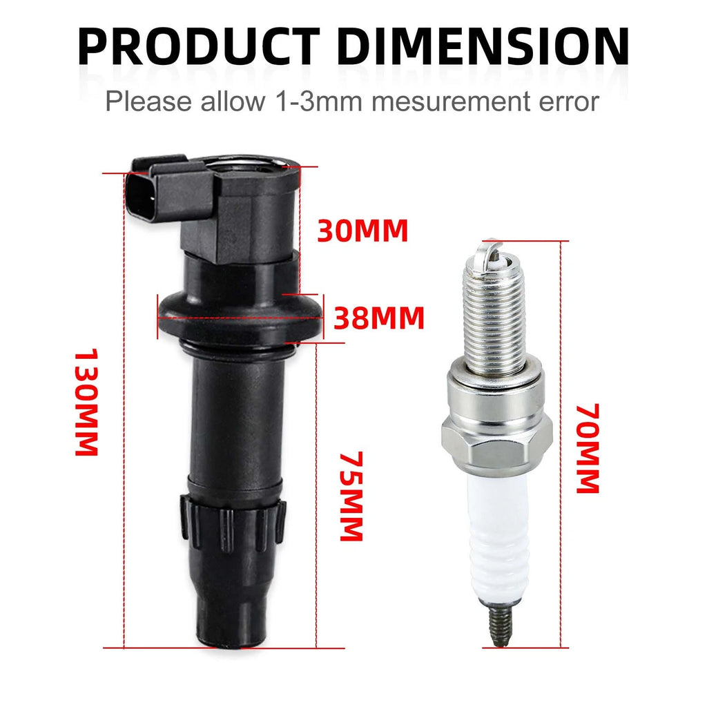 Ignition Coil Spark Plug for Yamaha YZ450F (2003–2009), WR450F (2003–2011), YFZ450 (2004–2013)