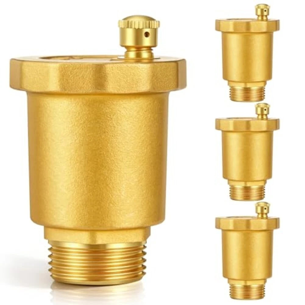 4 Pack Brass Automatic Vent Valve 1/2 or 3/4 for Pipe Fitting Connector