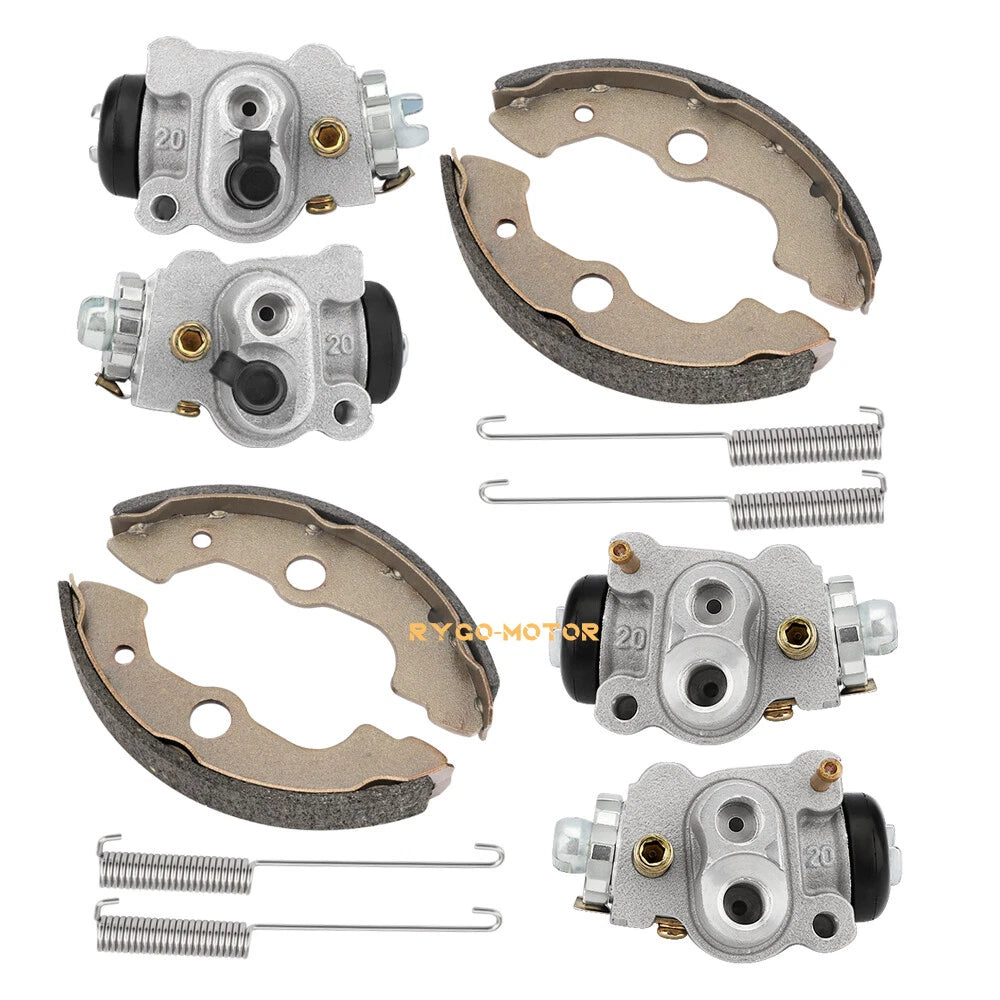 Set of 4 Front Brake Wheel Cylinders W/Shoes for Honda Rancher 350 TRX350 (2000–2003)
