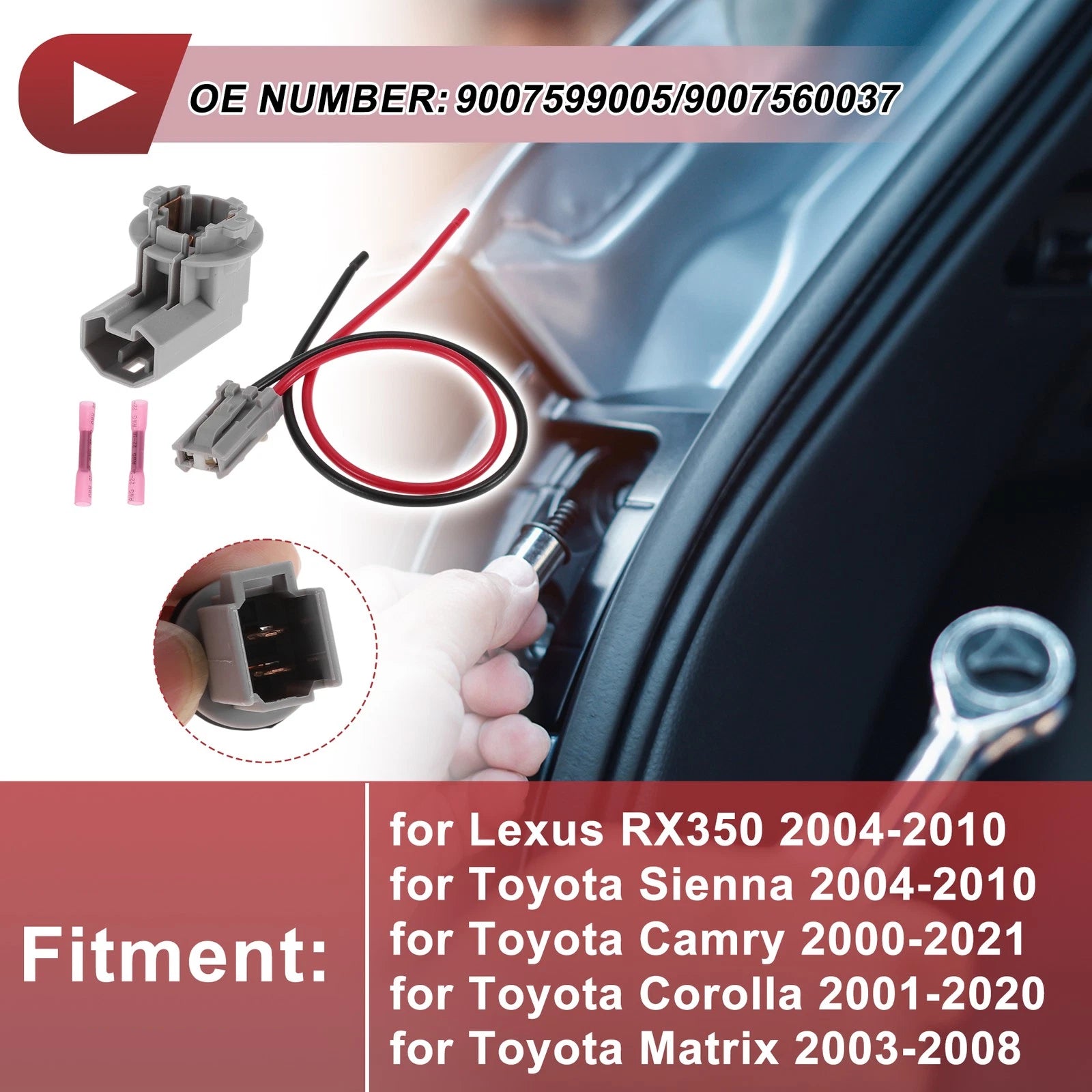 License Plate Light Socket Wiring for Lexus RX350 (2004–2010)