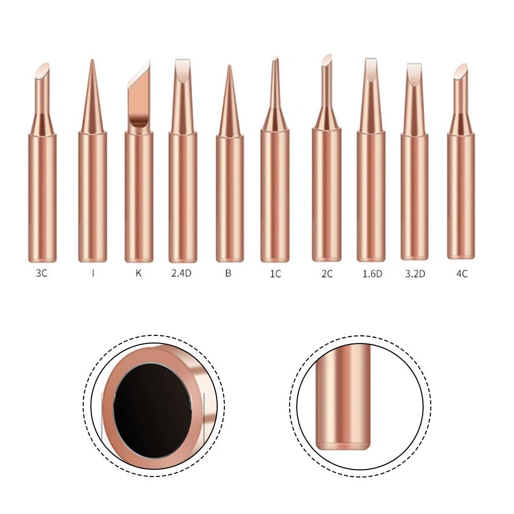 10pcs Soldering Tips for 900MT Soldering Station (Multiple Shapes)