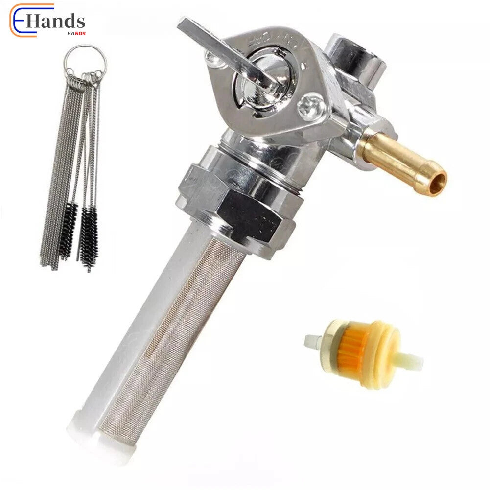 22MM Left Spigot Petcock Fuel Valve for Harley Davidson (1975–1981) 62167-81 62163-75