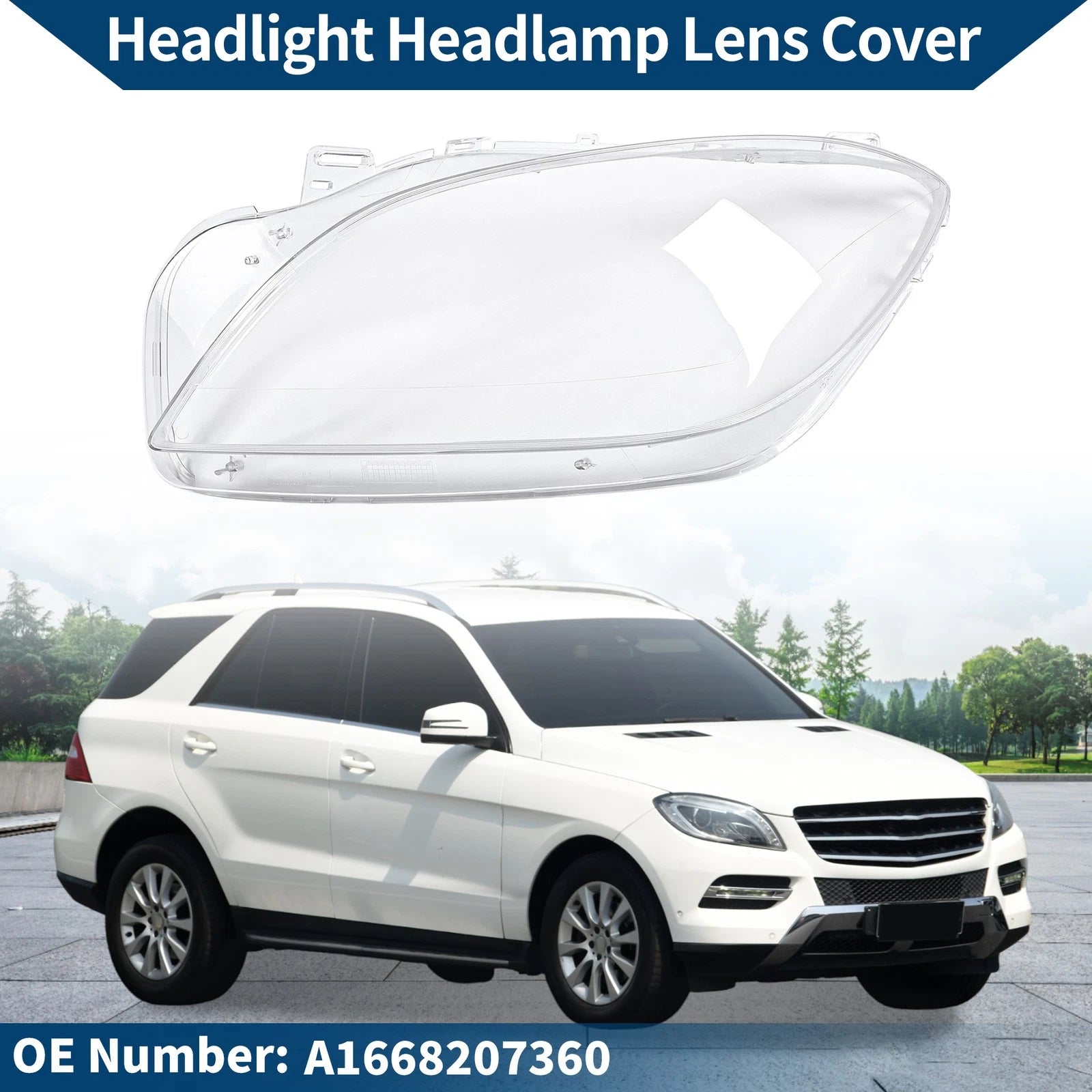 Headlight Lens Cover Front Left for Mercedes-Benz ML350 (2012–2015)
