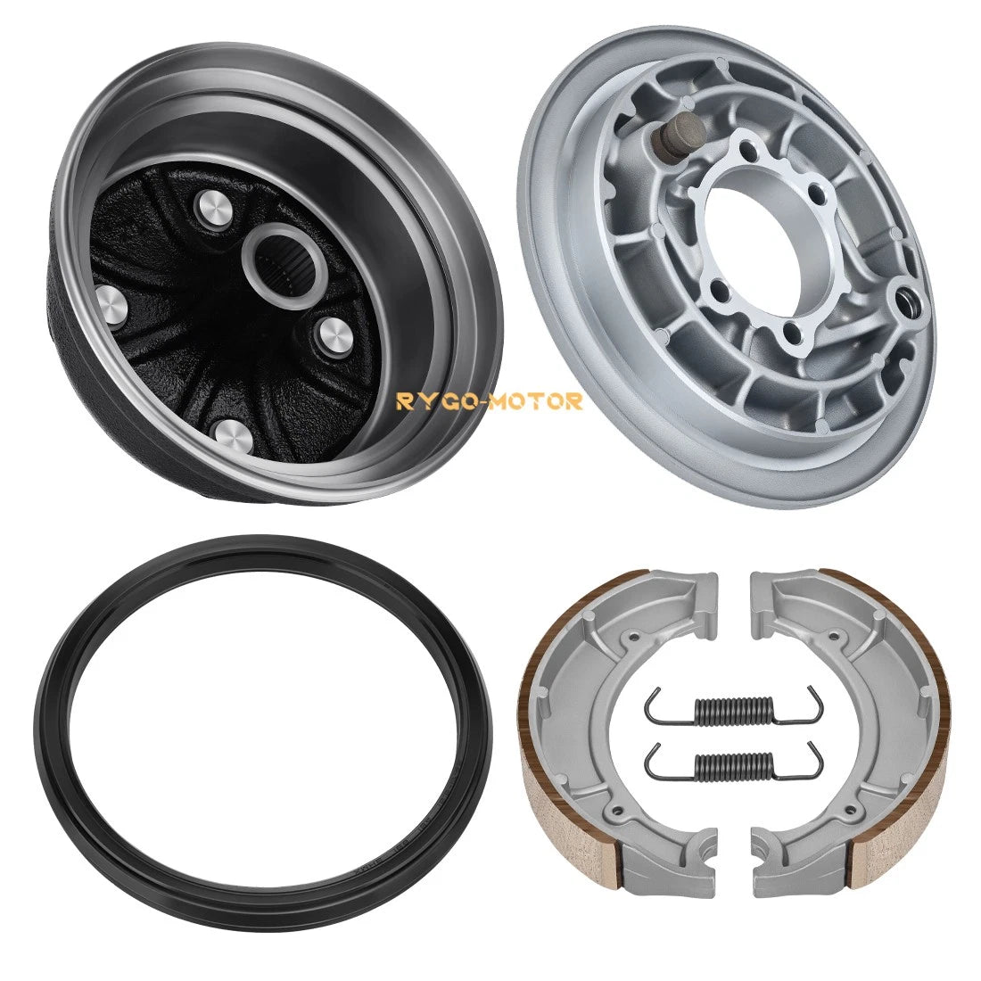 Rear Brake Drum Hub Plate Shoes Assy for Yamaha Big Bear 350 YFM350/FW (1996–1999)