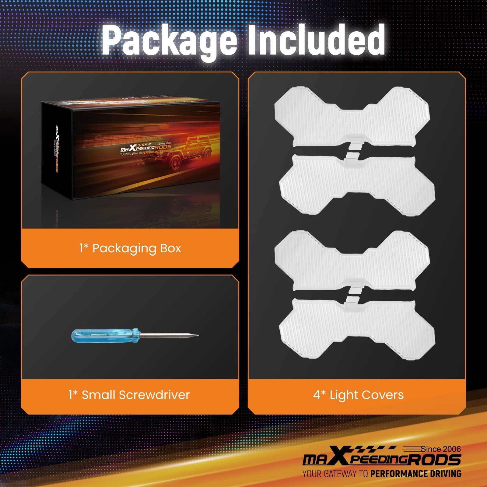 Light Cover for maXpeedingrods 7" Square LED Auxiliary Lights (2015–2023)