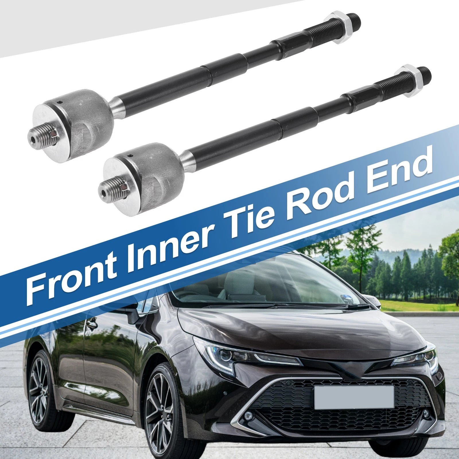 2 Pcs Front Inner Tie Rod End Links Replacement for Toyota Corolla (2003–2008)