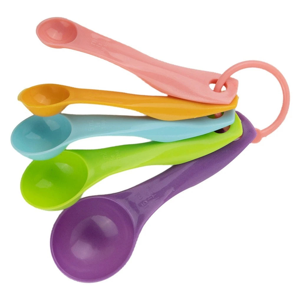 2X Measuring Spoon Set for Kitchen Use (Colorful Plastic)