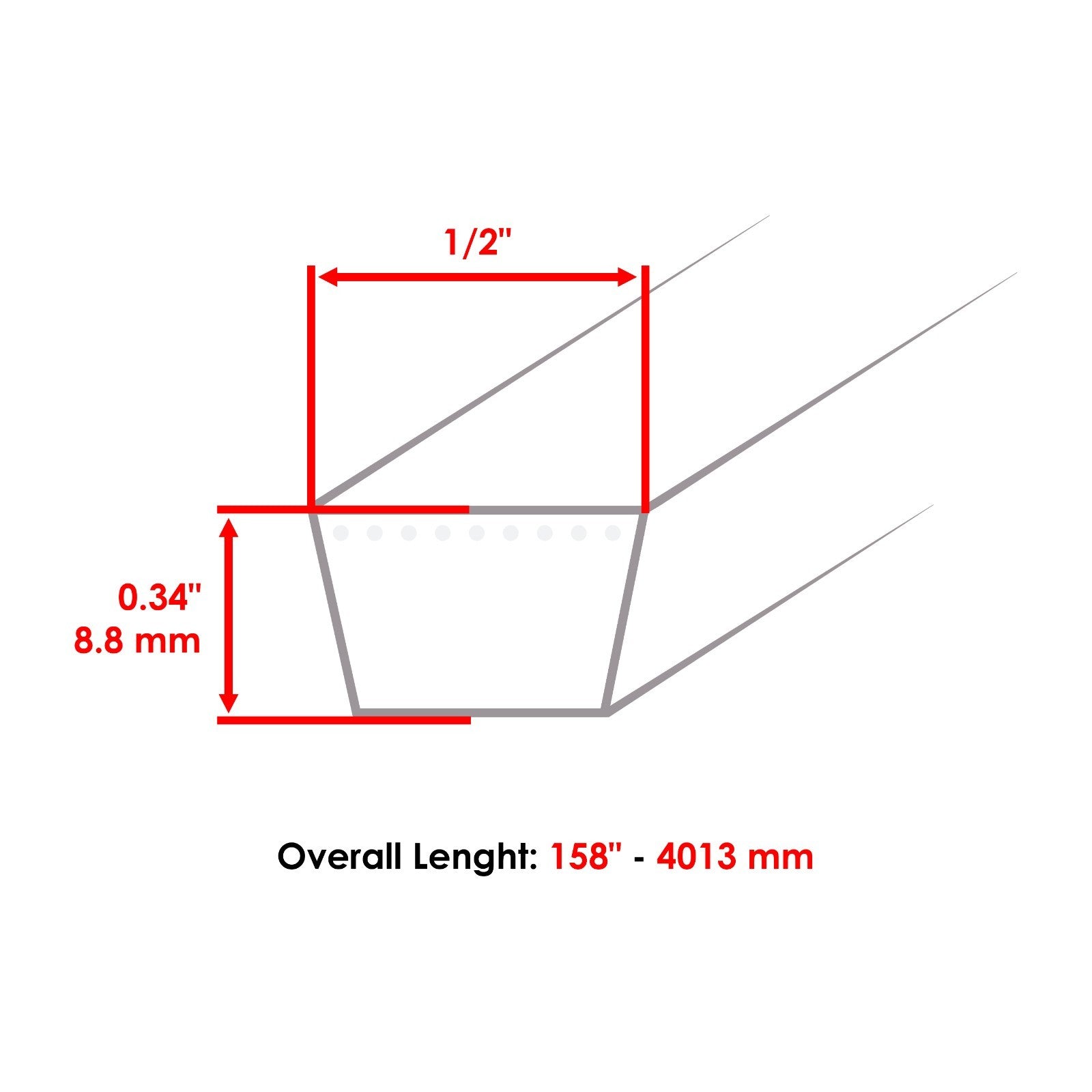 Deck Belt for Snapper Simplicity Murray 285Z 300Z RZT26520 (158 in)
