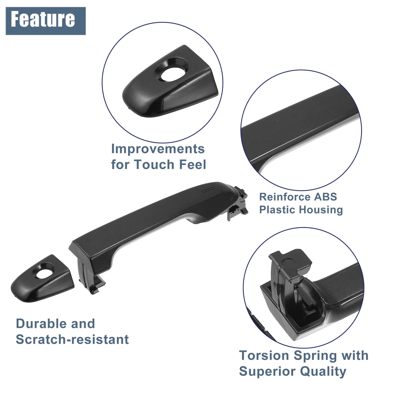 Front Left Driver Side Exterior Door Handle Replacement for Toyota Camry (2012–2017)