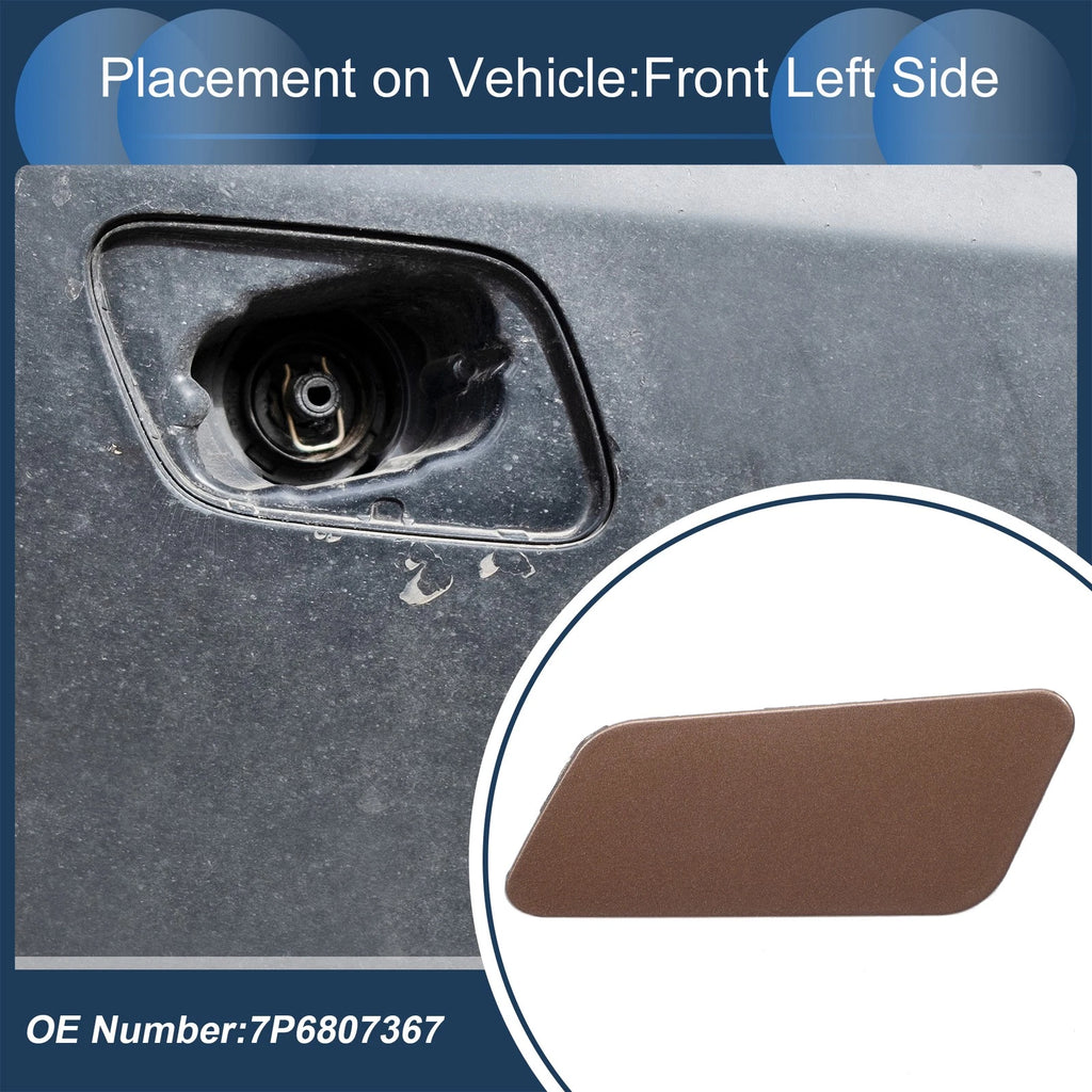 Front Left Washer Nozzle Cover Cap for Volkswagen Touareg (2011–2014) Brown