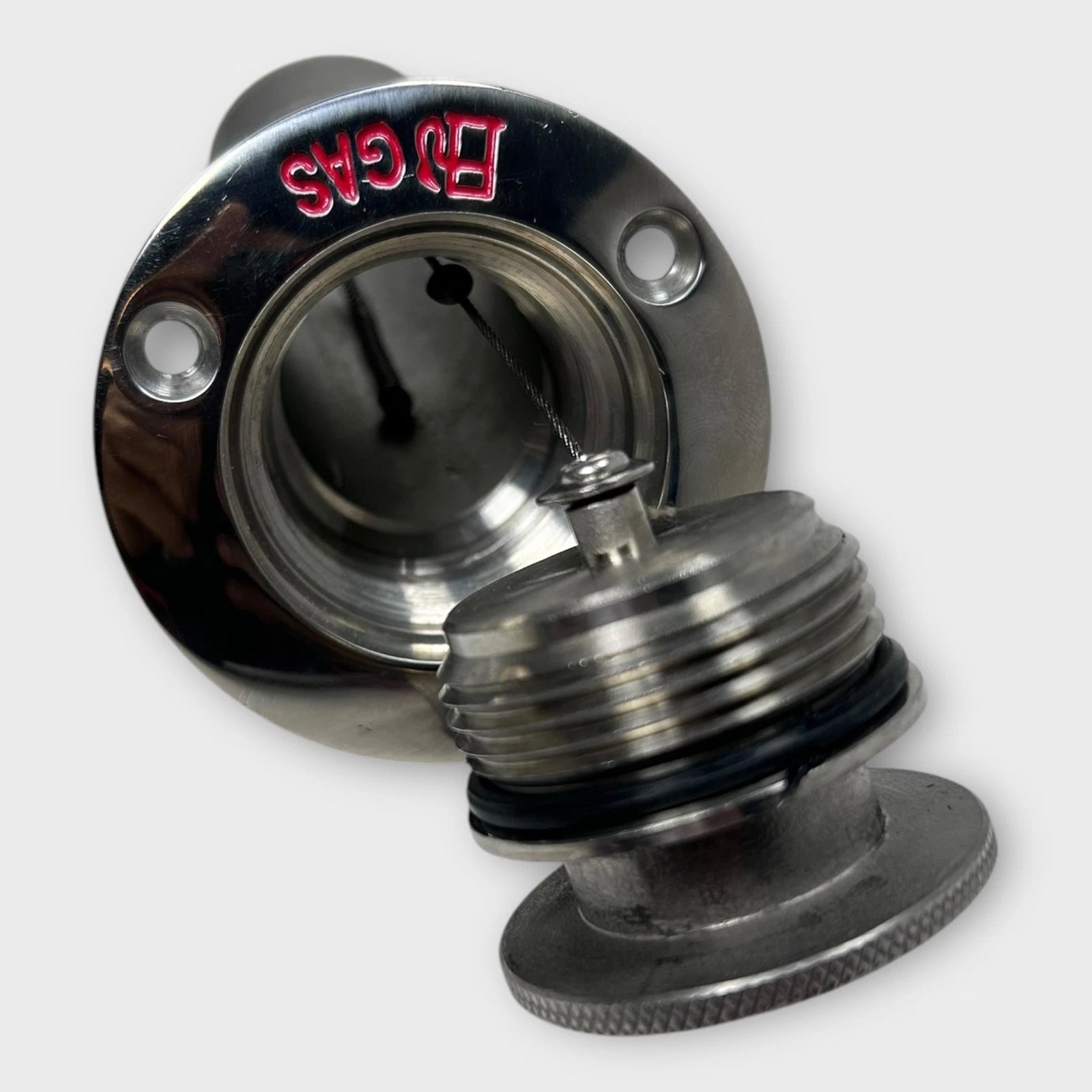 Stainless Steel Angled Gas Deck Fill for Marine (1 1/2'')
