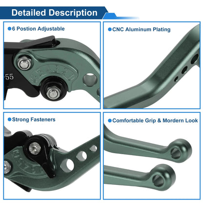 Adjustable Short Brake Clutch Lever Set for Buell XB12R (2009) - Titanium Tone