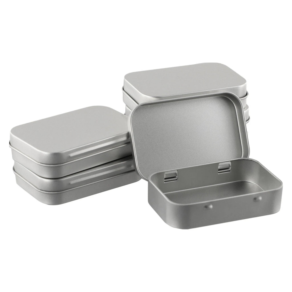 6x Metal Box Container for Cosmetics (Lip Gloss, Herbs)