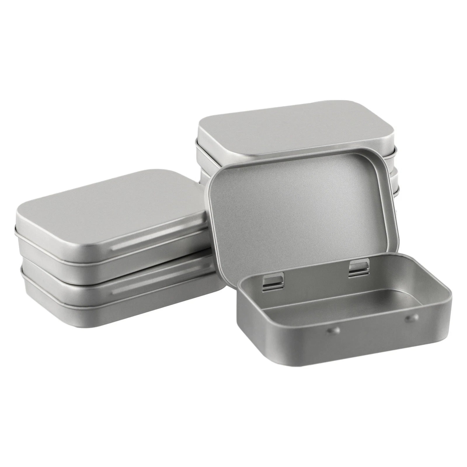 6x Metal Box Container for Cosmetics (Lip Gloss, Herbs)
