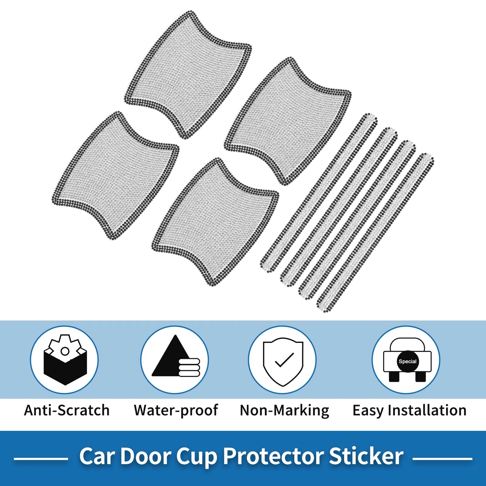 Door Handle Scratch Protector Film for Universal Use (8x10cm)
