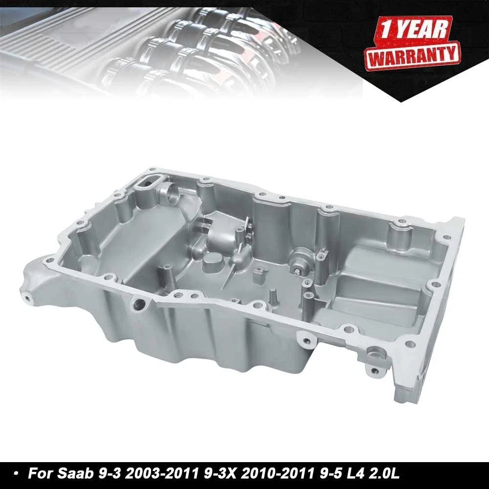 Engine Oil Pan w/ Drain Plug for Saab 9-3 2003–2011, 9-3X 2010–2011, 9-5 L4 2.0L