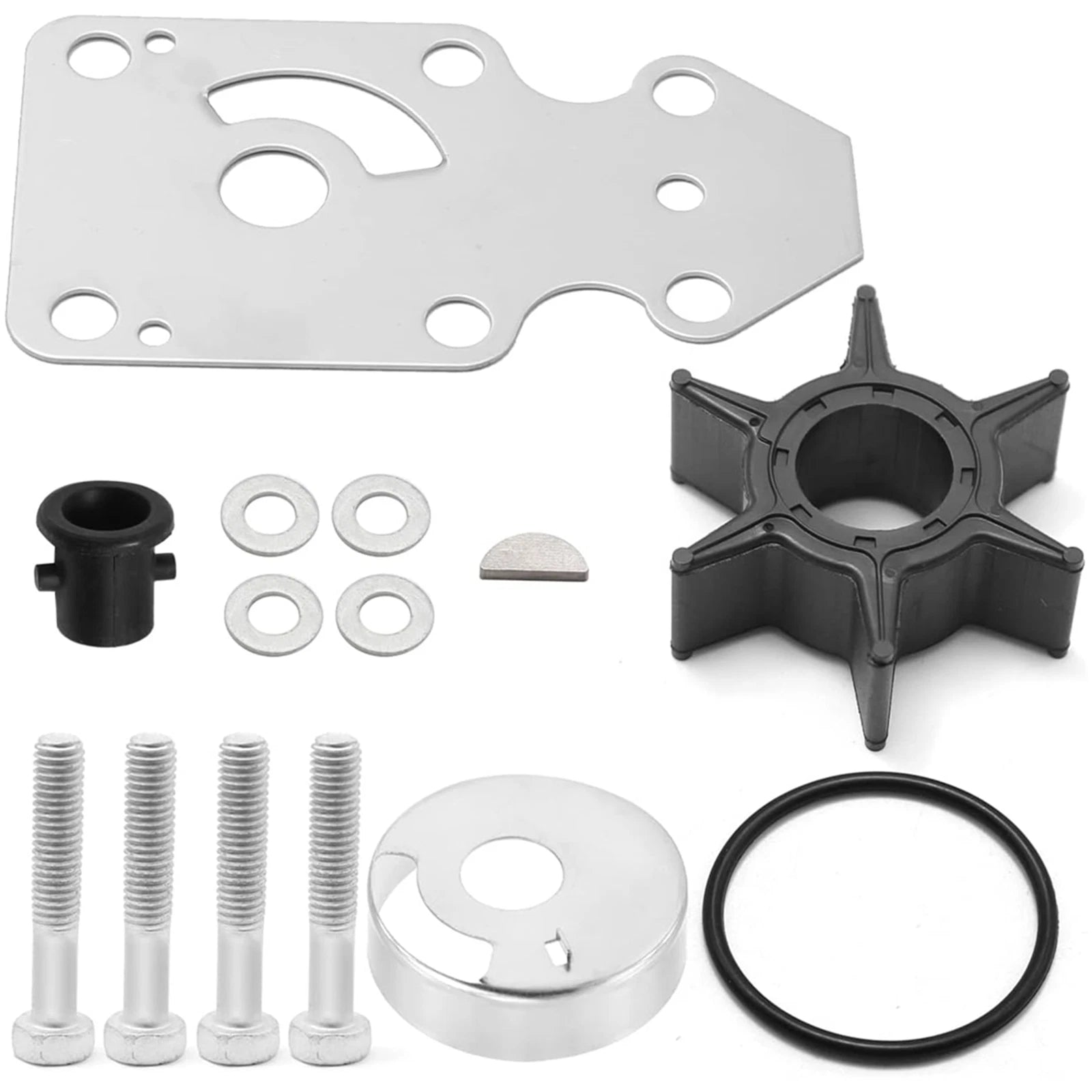 Water Pump Impeller Repair Kit for Yamaha F9.9 F15 T9.9 (1999–2023) 63V-W0078-02-00