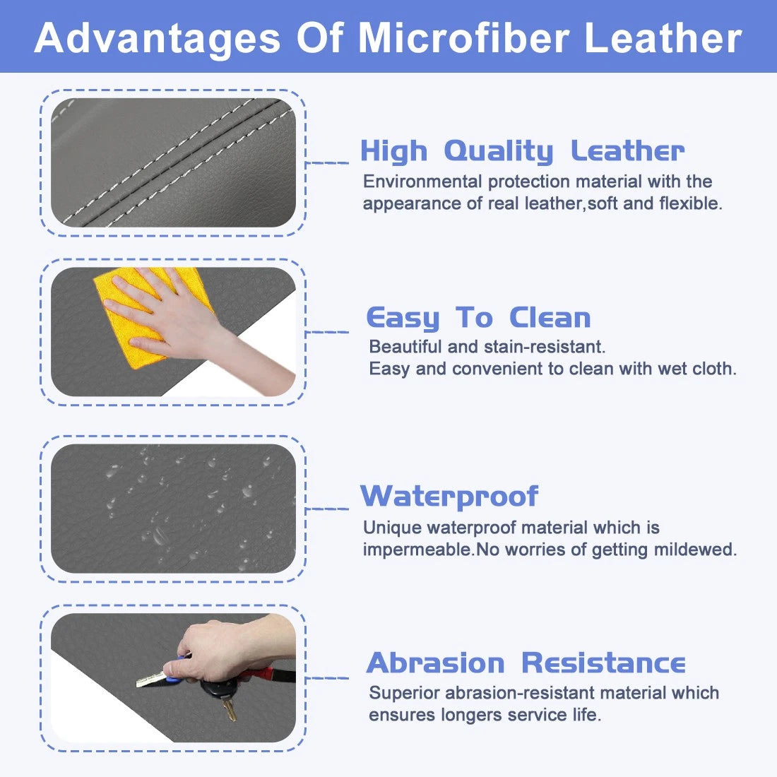 L&R Door Panel Insert Card Leather Cover Replacement for Volkswagen Beetle (1998–2010)