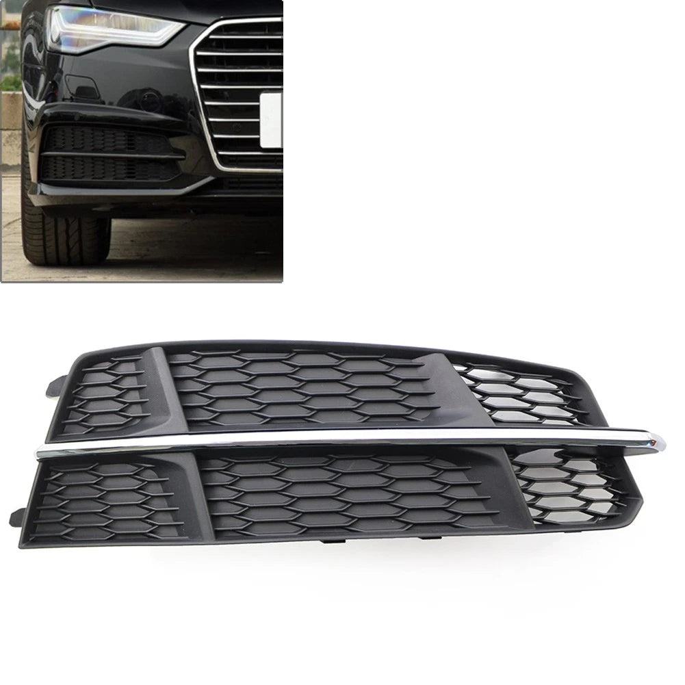 Right Front Bumper Lower Side Grille for Audi A6 C7 (2014–2018) Black Chrome