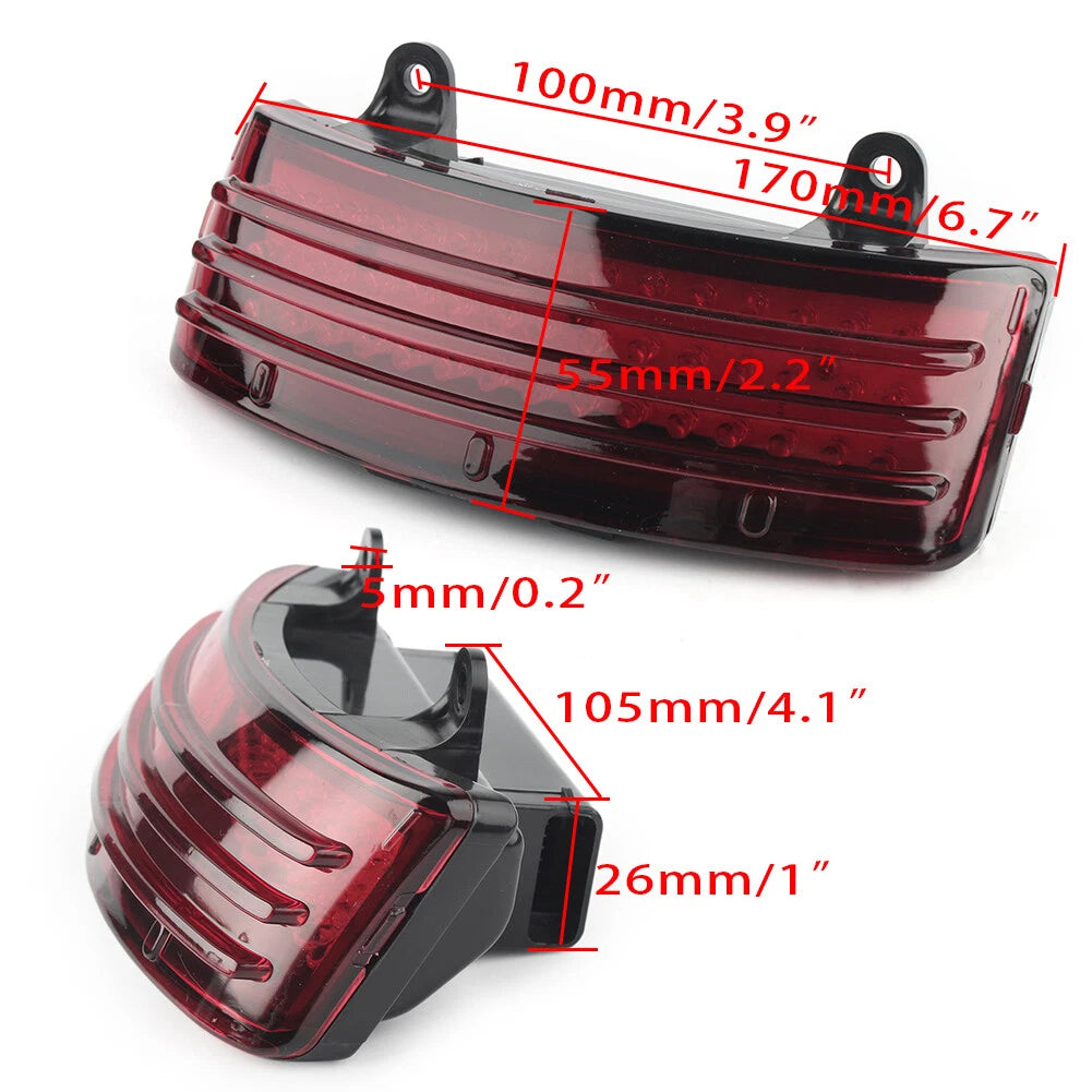 Tri-Bar LED Rear Tail Fender Tip Light for Harley Street Glide (2014–2019)
