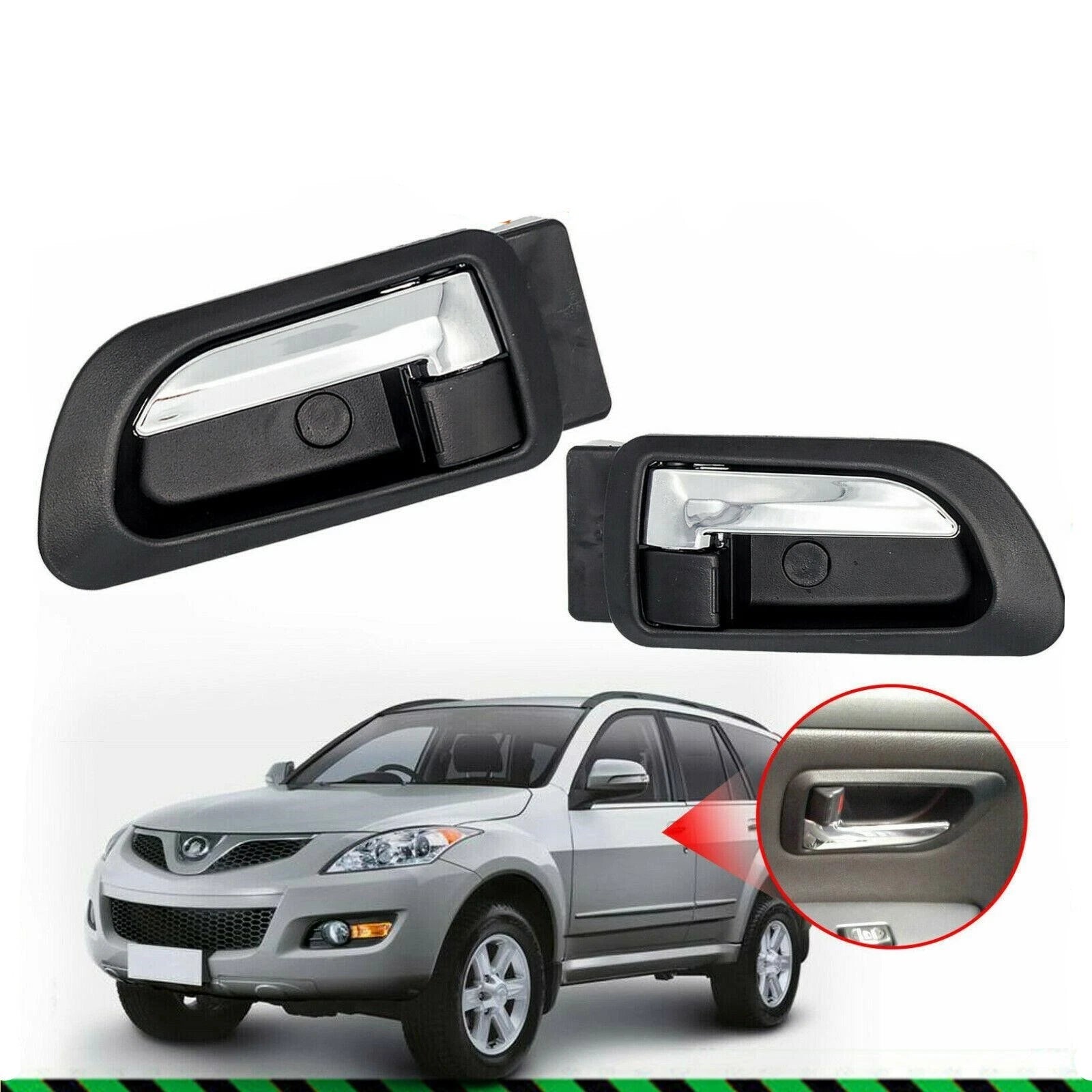 Inner Door Handle Pair for Great Wall X200 X240 (2010–2017) Black/Silver