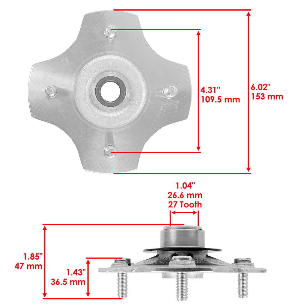 Rear Right Axle Wheel Hub Replacement for Honda TRX500FPE Foreman 500 (2007–2011)
