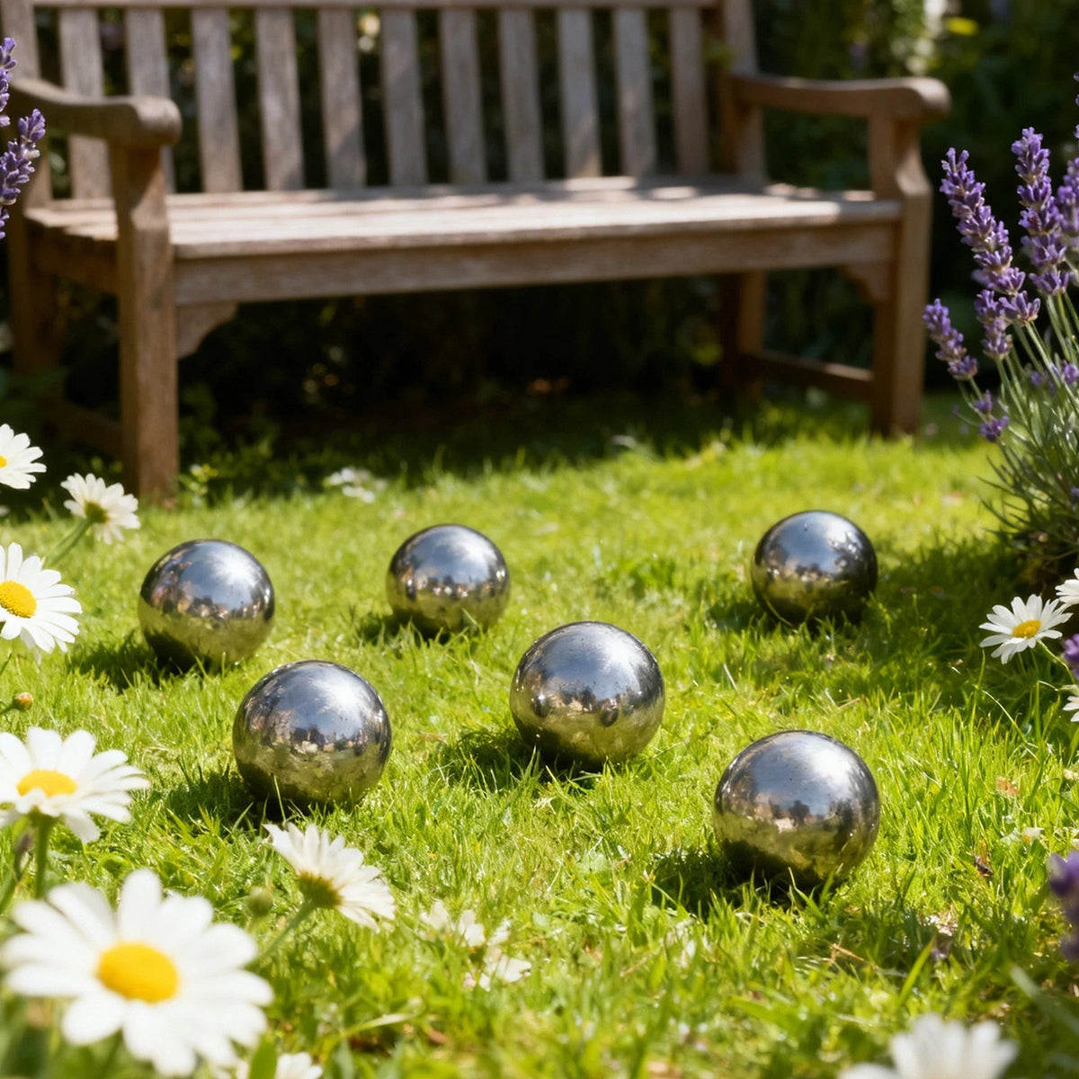 Floating Garden Decor Mirror Finish Spheres - Hollow Metal Balls