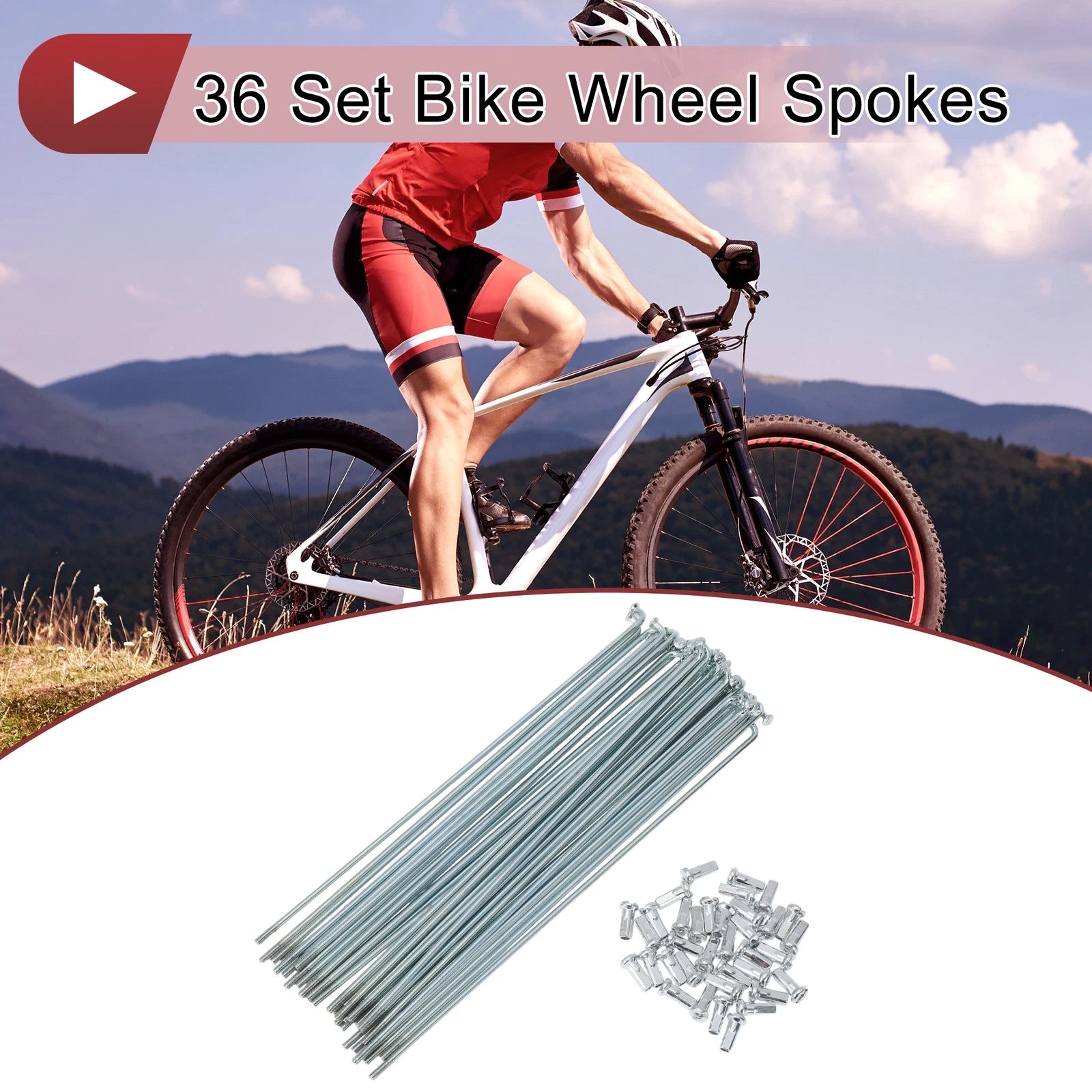 Bicycle Spokes 189mm 36 Pack for 12G Wheel Rim (45 Steel Galvanized) (—)