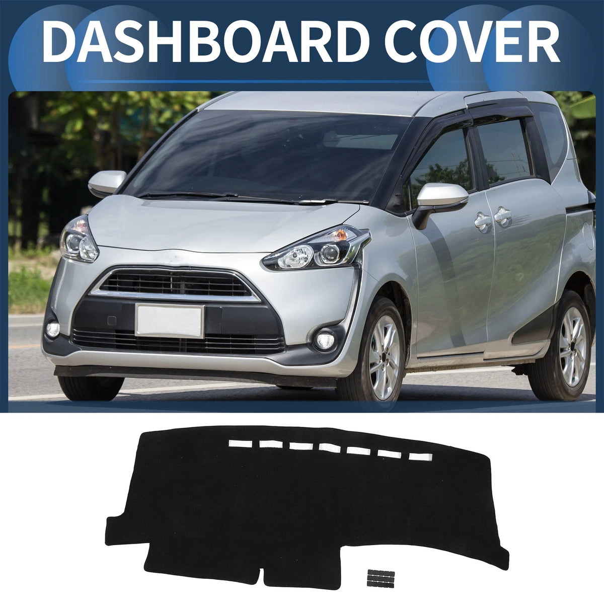 Dashboard Dash Cover Mat for Toyota Sienta 170 (2016–2024) Black Set of 1