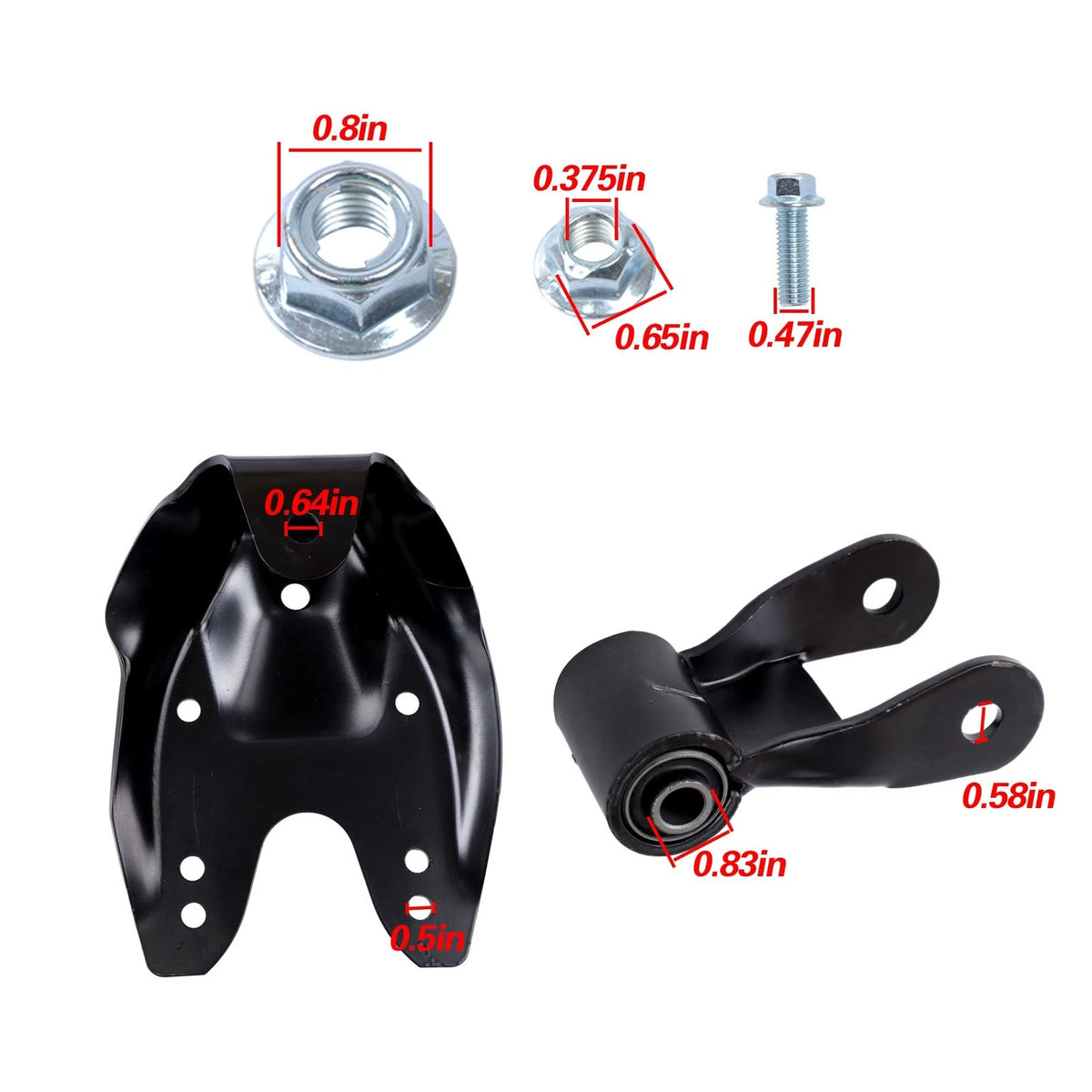 Rear Leaf Spring Hanger Bracket Kit for Dodge Dakota 4WD (1997–2004) 722-216 722-020