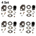 Set of 4 Carburetor Repair Kits for Briggs & Stratton 494624 495606 (3-5HP)