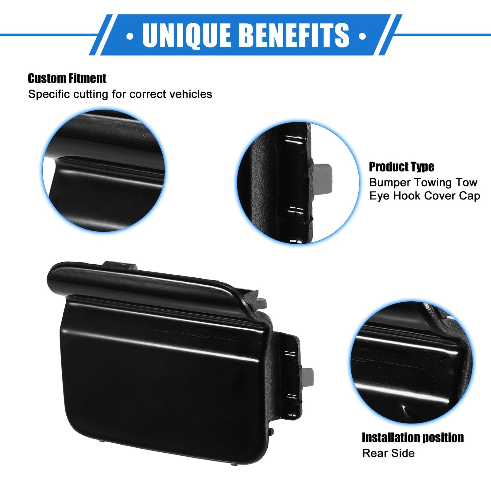 Rear Tow Eye Hook Cover Replacement for BMW 550i 528i 535i (2008–2010)
