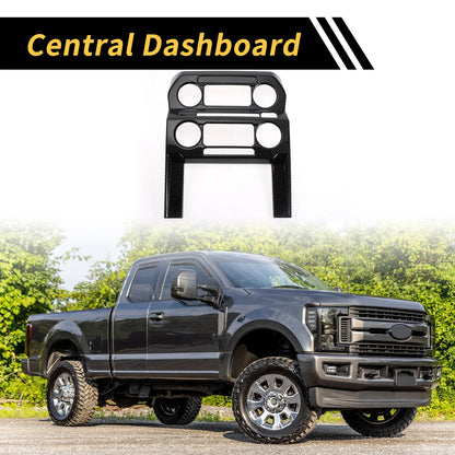Central Control Panel Cover Trim for Ford F-150 (2015–2020) Carbon Fiber Black