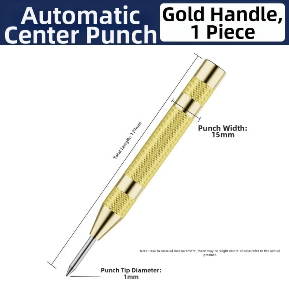 One Handed Automatic Center Punch Tool for Metal Wood Plastic Applications