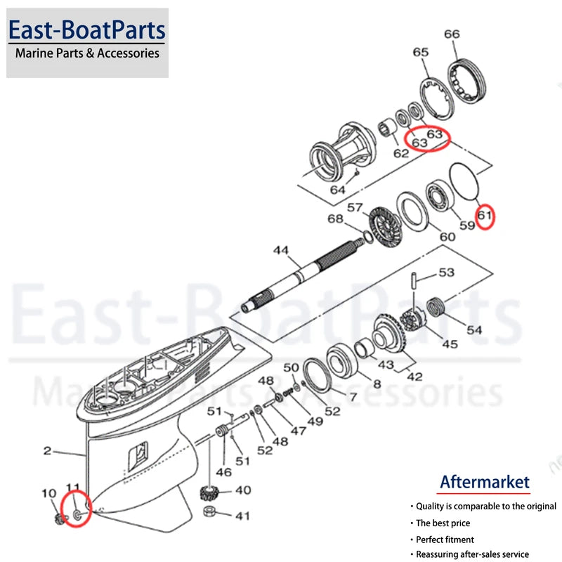 Gearcase Propeller Shaft Seal Kit for Yamaha Outboard (93210-86M39)