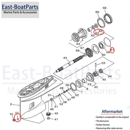 Gearcase Propeller Shaft Seal Kit for Yamaha Outboard (93210-86M39)