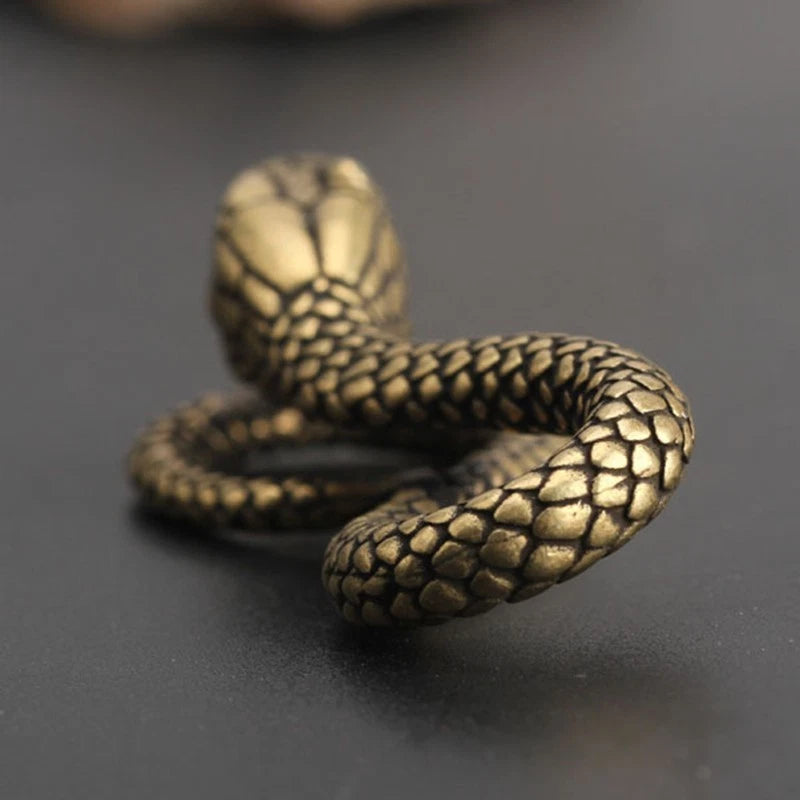 Snake Ornament Craft Miniature Statue Animal Copper