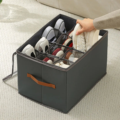 Adjustable Dividers Fabric Shoe Storage Box for