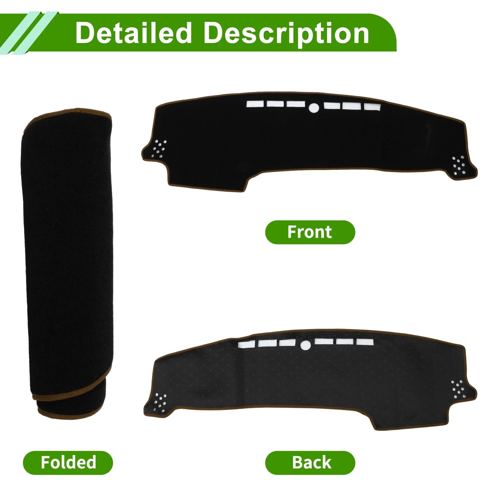 Dashboard Cover for Kia Sonet (2022–2025) Polyester Black Brown